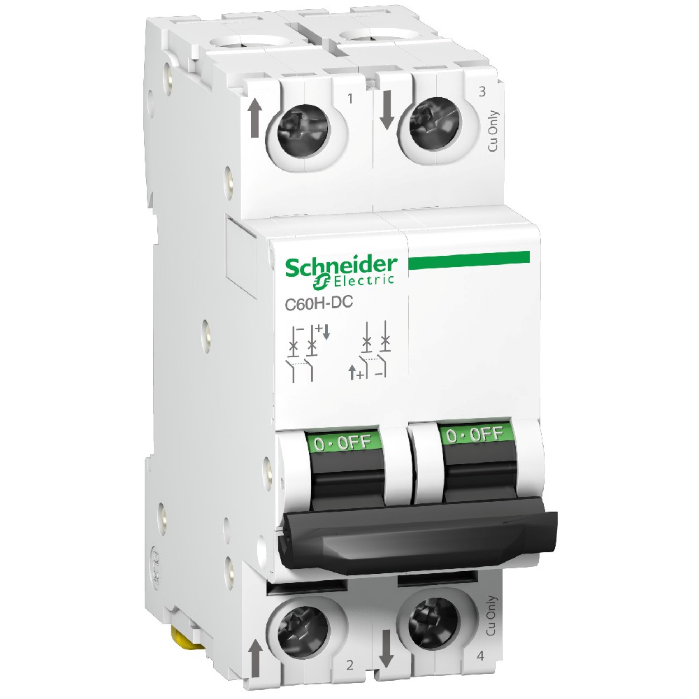 Disjuntor Mini Din Bipolar 10A Curva C 20Ka 220Vcc - Schneider