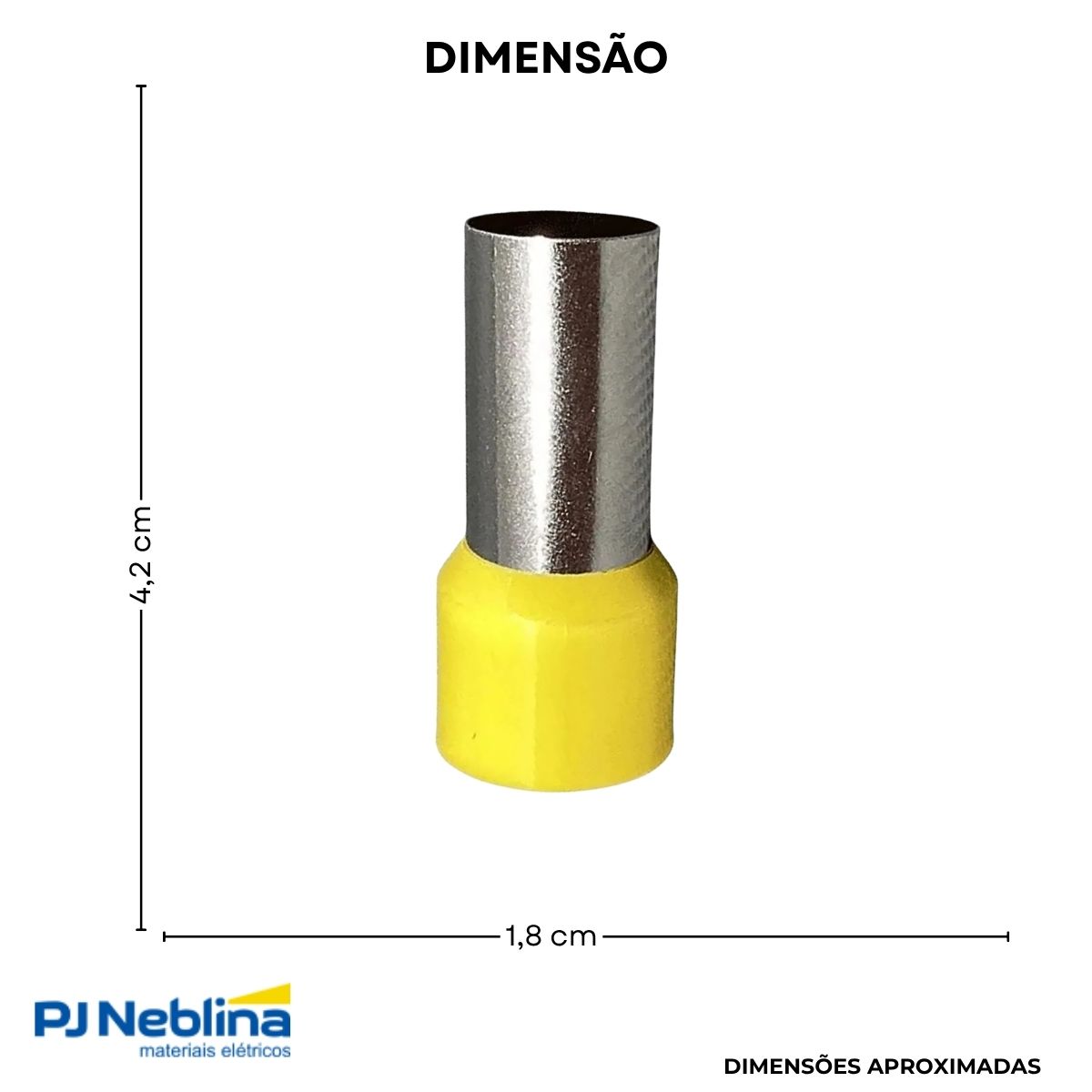 Terminal Tubular (Ilhos) 70Mm (2/0Awg) Pré-Isolado Amarelo - Magnet