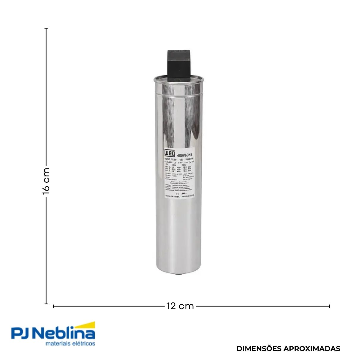 Capacitor Correção Fator Potencia Heavy Duty Trifásico 15Kvar 380V 60Hz - Weg