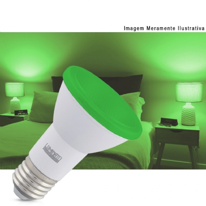 Lâmpada Led Par20 6W Bivolt E27 Verde - Luminatti