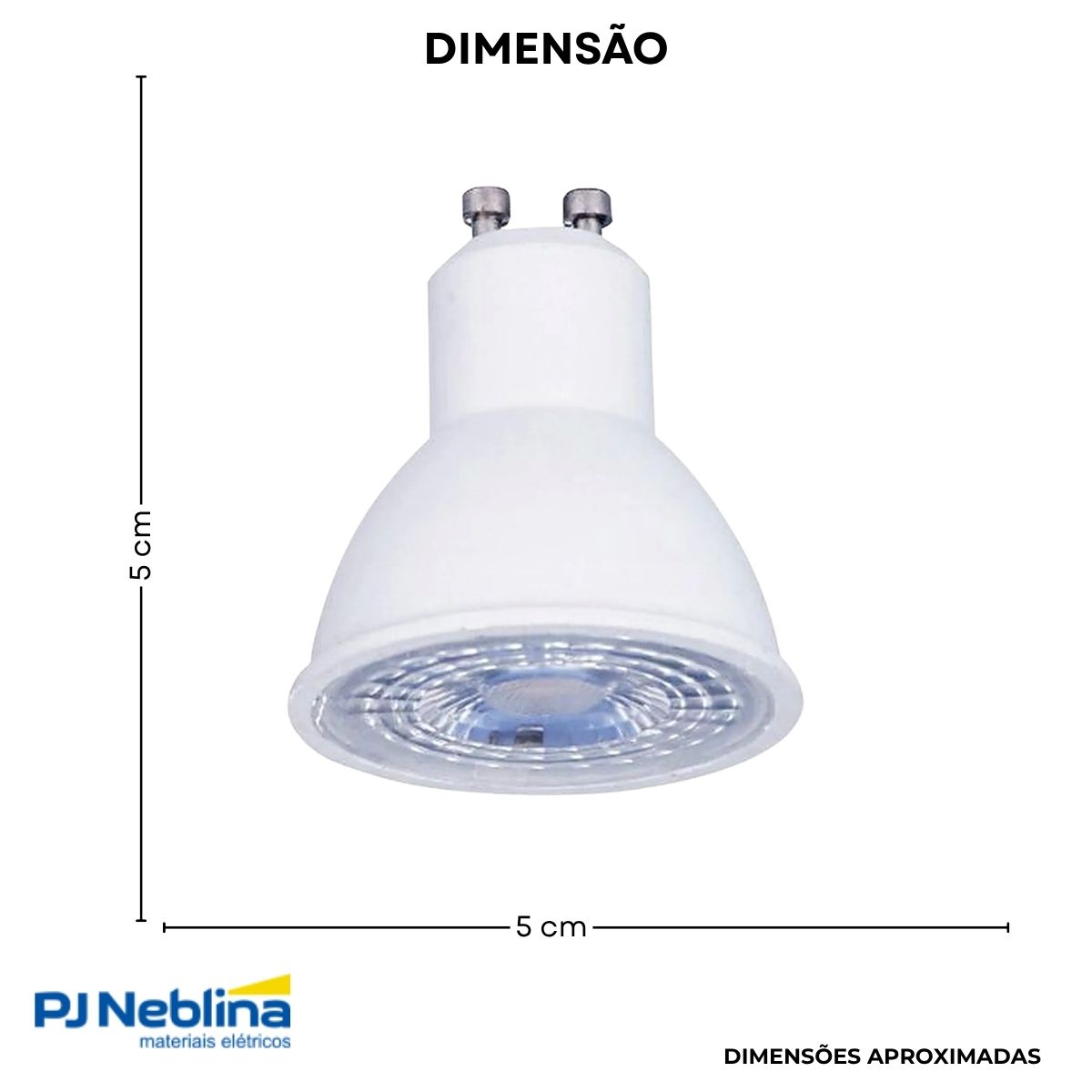 Lampada Led Dicroica Mr16 8w Bivolt Gu10 6000k Branco Frio L