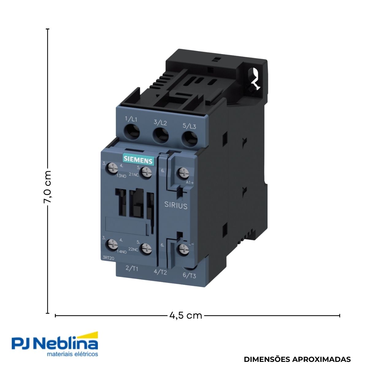 Contator Potencia Tripolar 12A 24Vcc 1Na+1Nf - Siemens