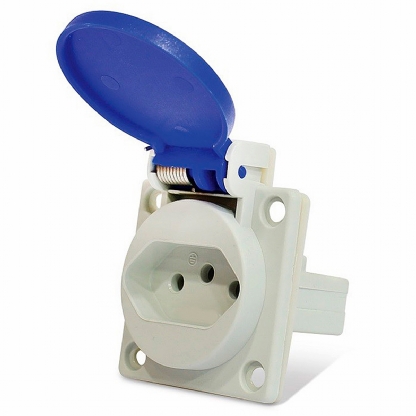 Tomada Industrial Fêmea Embutir 2P + T 20A 250V Azul Quasar S8641 - Steck