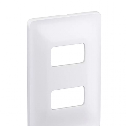 Placa Acabamento 2 Postos Horizontal4X2 Com Suporte Zeffia Branco - Pial