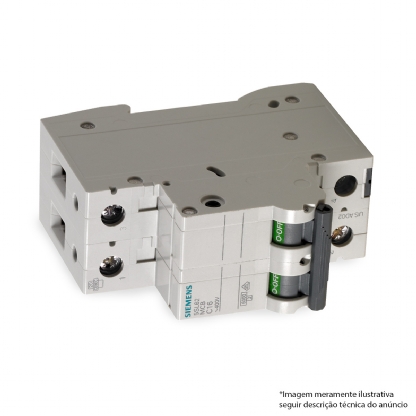 Disjuntor Mini Din Bipolar 3A Curva C 6Ka 220/380V 5SL62037MB - Siemens