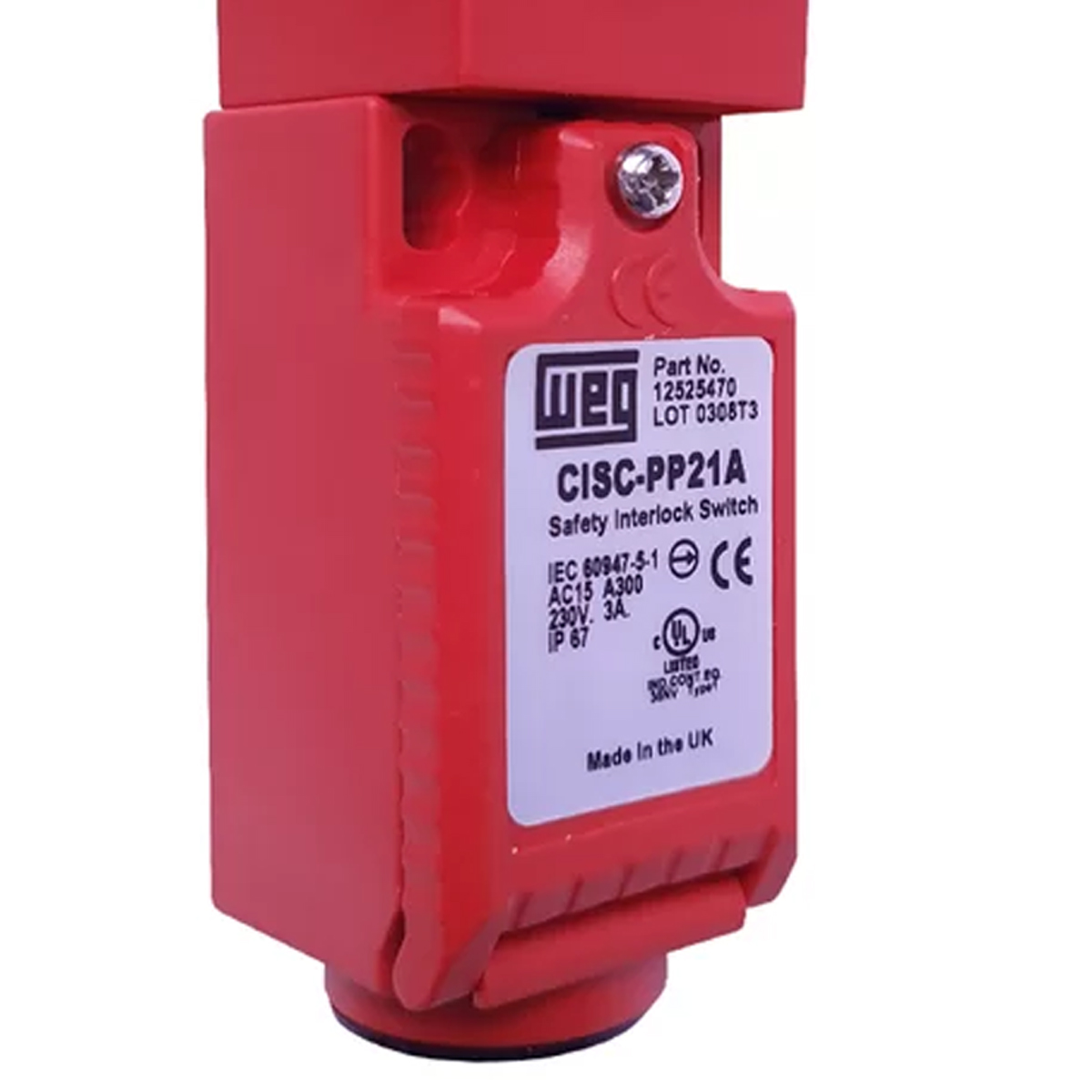 Chave Segurança Intertravamento Plástico 3A Ip67 M20 Vermelho Weg