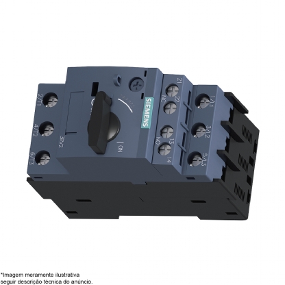 Disjuntor Motor Tripolar 4,5-6,3A 100Ka 400V 1Na+1Nf 3RV20111GA15 - Siemens