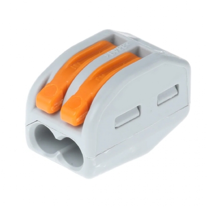 Conector Elétrico Emenda Rápido Poliamida Cinza/Laranja 2 Polos 4,00mm - Wago