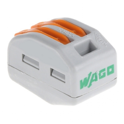 Conector Elétrico Emenda Rápido Poliamida Cinza/Laranja 2 Polos 4,00mm - Wago