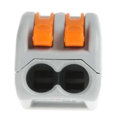 Conector Elétrico Emenda Rápido Poliamida Cinza/Laranja 2 Polos 4,00mm - Wago
