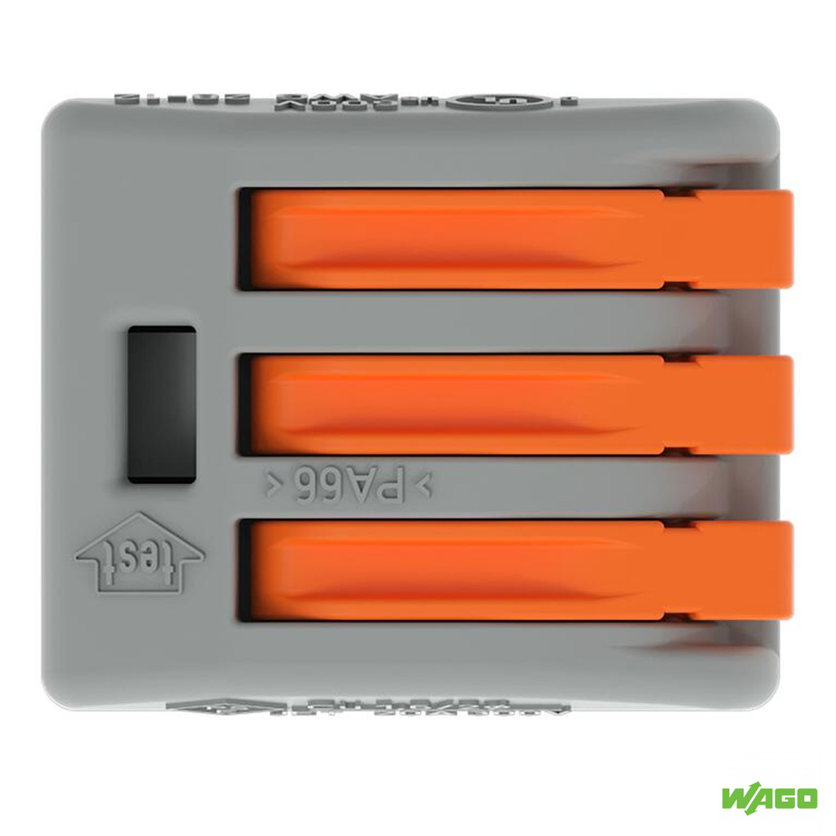 Conector Elétrico Emenda Rápido Poliamida Cinza/Laranja 3 Polos 4,00Mm Classic 222-413 - Wago