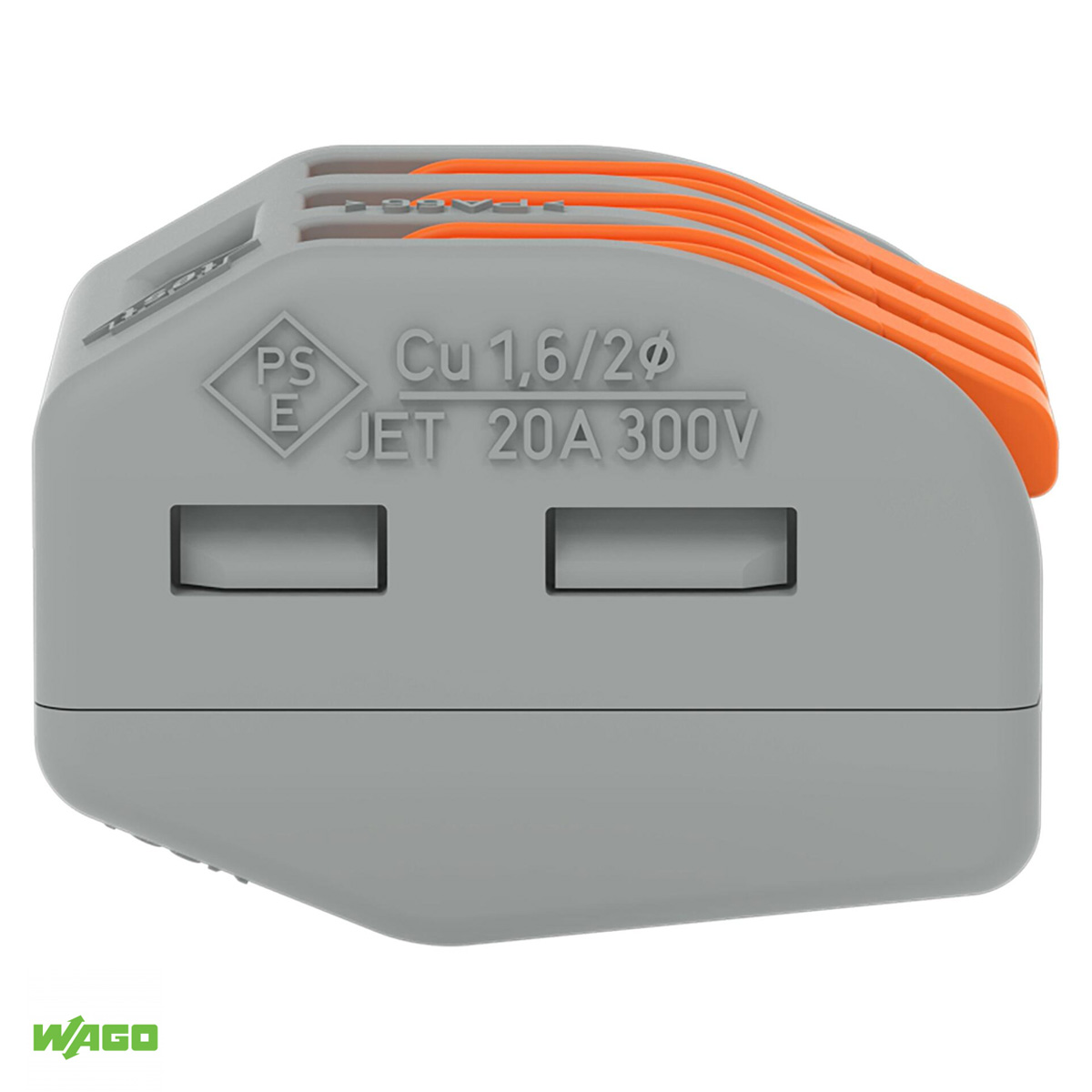 Conector Elétrico Emenda Rápido Poliamida Cinza/Laranja 3 Polos 4,00Mm Classic 222-413 - Wago