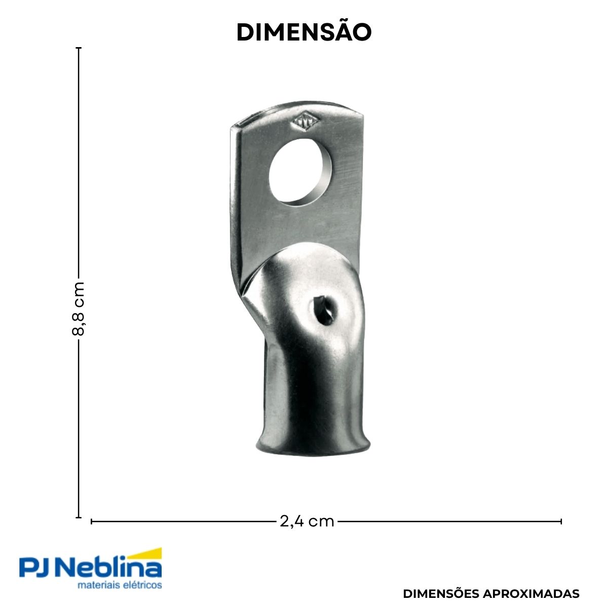 Terminal Compressao 95mm 1 Compr 1 Furo F=13,8mm 1/2 (m12)