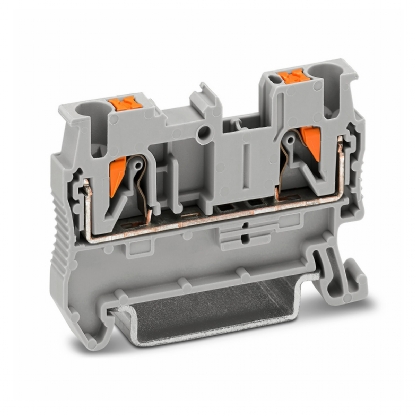 Conector Borne Passagem 2 Conexões 2,50mm 800V Cinza PT 2,5 - Phoenix