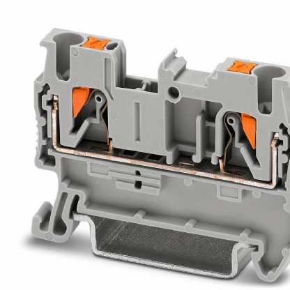 Conector Borne Passagem 2 Conexões 2,50mm 800V Cinza PT 2,5 - Phoenix