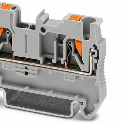 Conector Borne Passagem 2 Conexões 2,50mm 800V Cinza PT 2,5 - Phoenix