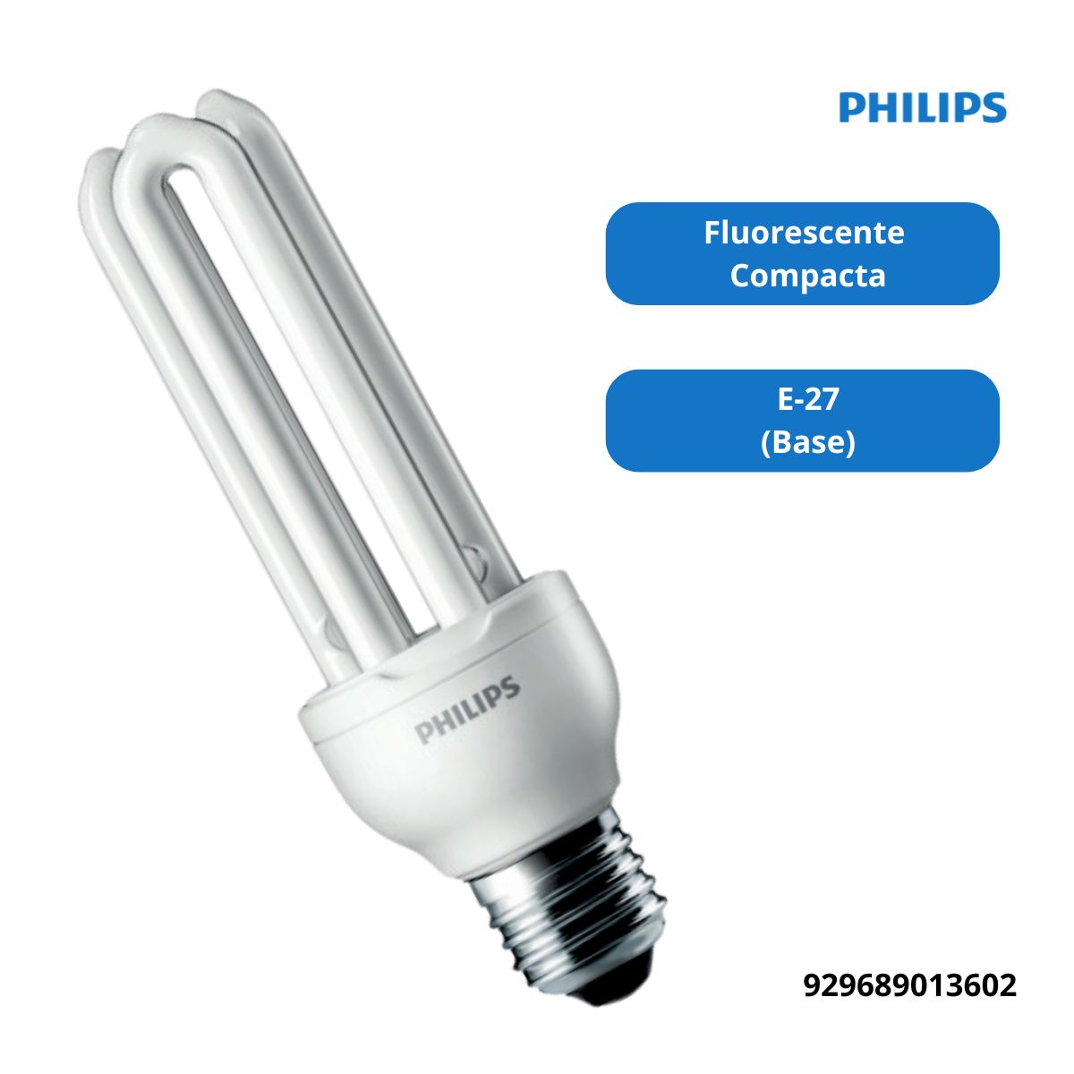 Lâmpada Fluorescente Compacta 2U 14W 127V E27 6500K Luz Branca Ecohome Stick - Philips