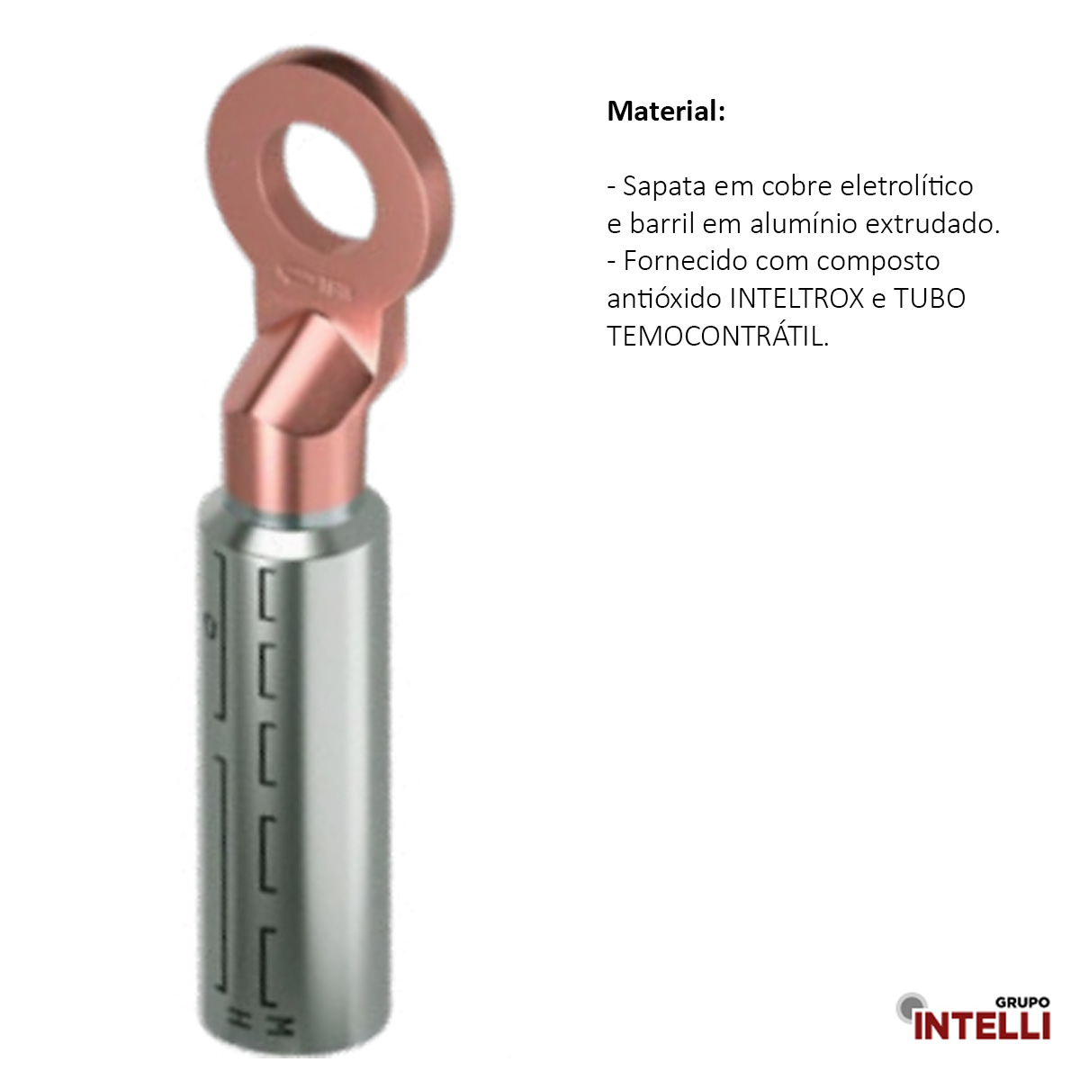 Terminal Compressão Cabo/Barramento 70Mm 1 Furo F=12,8Mm 1/2 (M12) 62840 Intelli