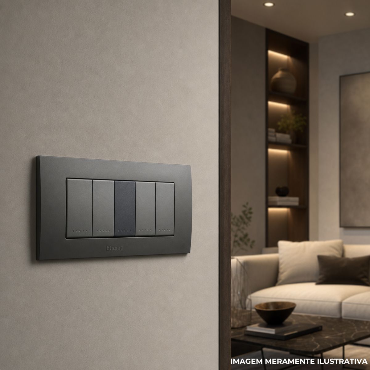 Modulo Interruptor Intermediário 1 Modulo 16A 250V Anthracite Living Light - Bticino
