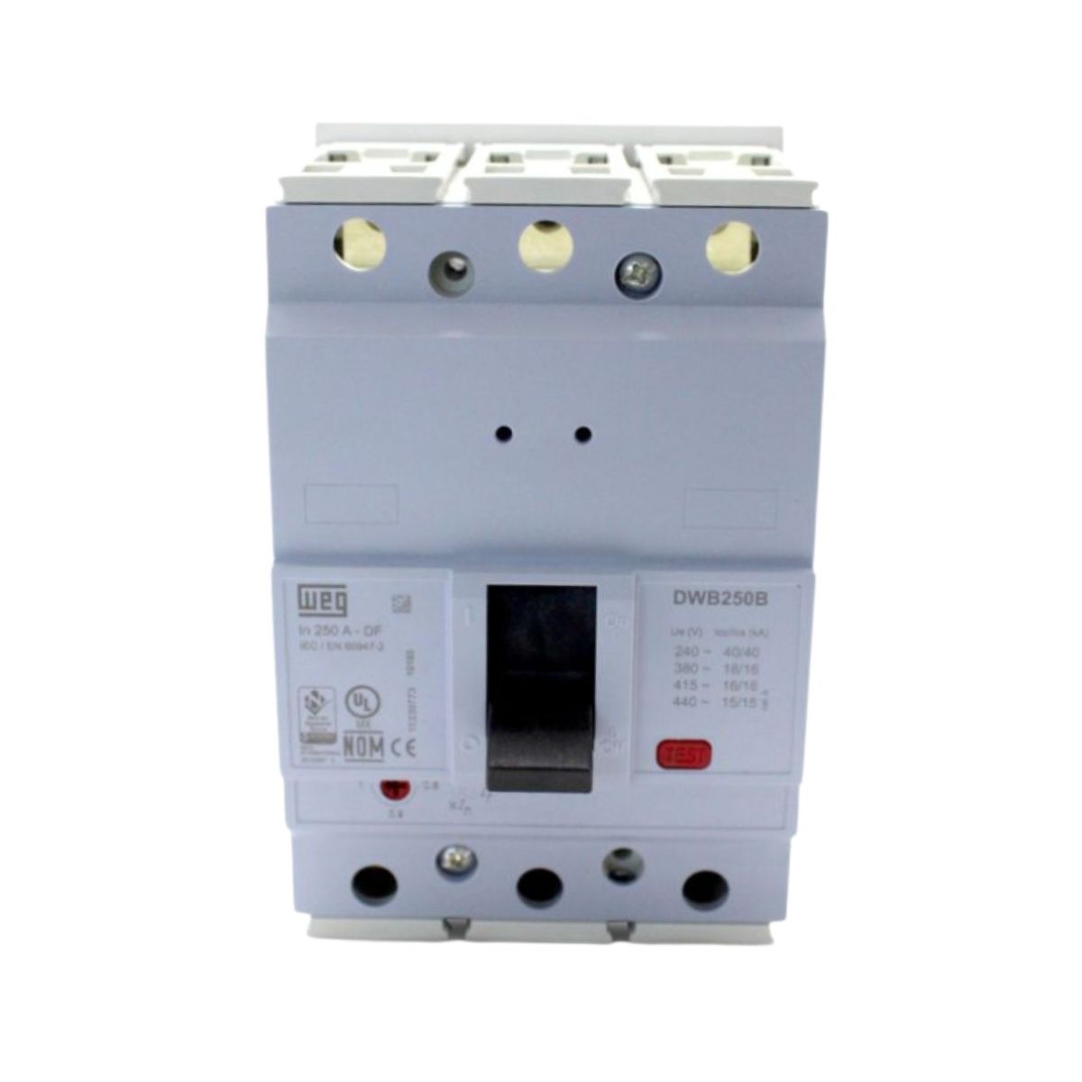 Disjuntor Caixa Moldada Tripolar 200-250A 16Ka 380/415V 50/60Hz - Weg