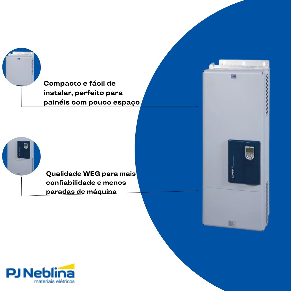 Inversor Frequência Trifásico 380-480V 50/60Hz 211A 110Kw C/Filtro - Weg