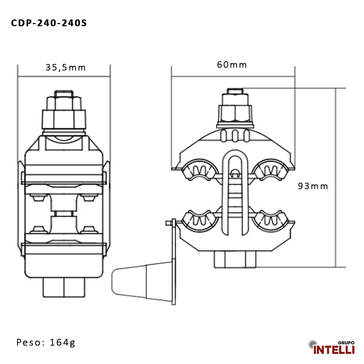 Conector Derivação Polímero Perfurante Principal 50-240Mm Cdp 39851 Intelli