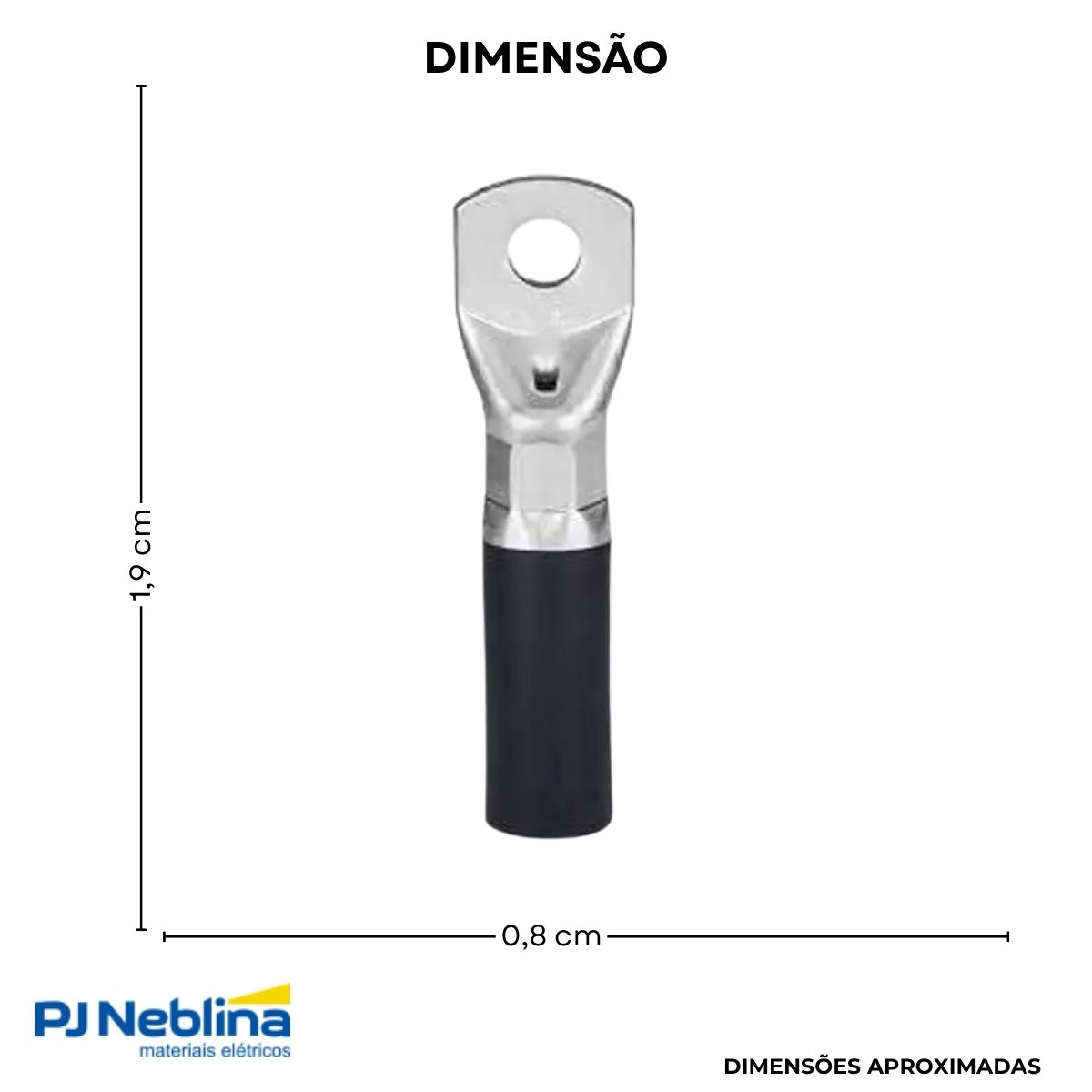 Terminal Compressao 1,00-2,50mm 1 Compr 1 Furo F=6mm 1/4 (m6