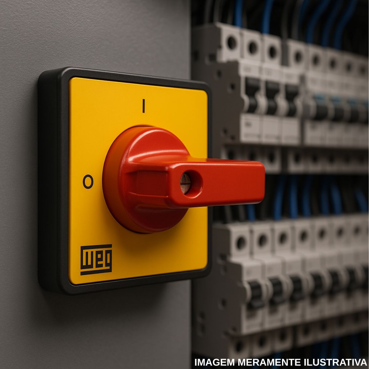 Chave Seccionadora Rotativa Sob Carga 3 Polos 16A Topo Manopla Vermelho/Amarelo - Weg