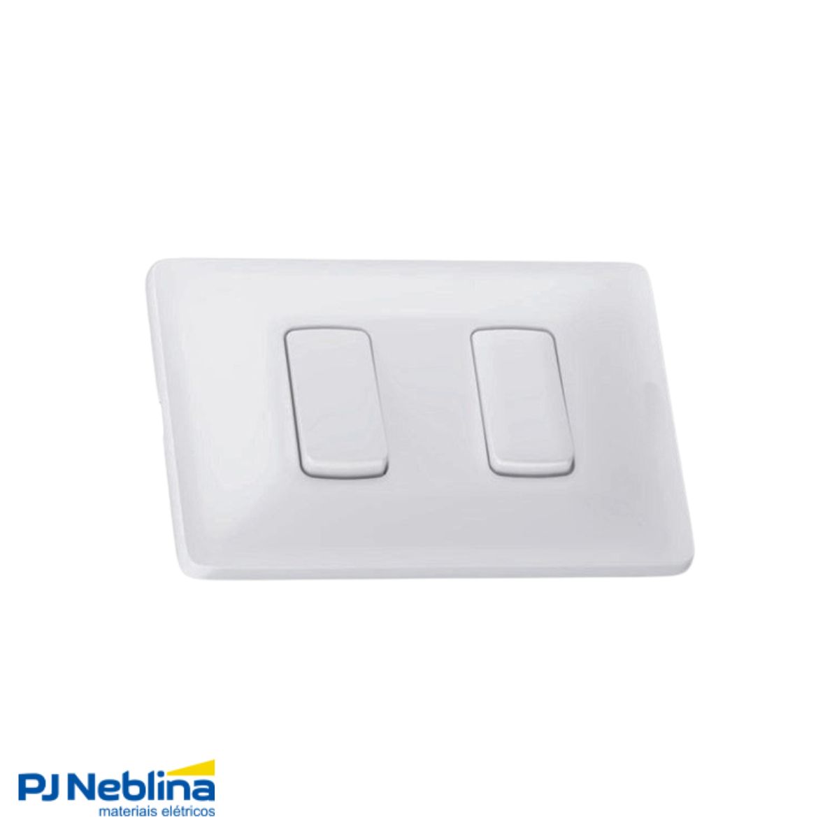 Conjunto 2 Interruptor Paralelo Distanciados 10A 250V C/Placa 4X2 Branco Zeffia - Pial
