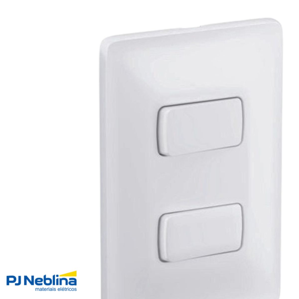 Conjunto 2 Interruptor Paralelo Distanciados 10A 250V C/Placa 4X2 Branco Zeffia - Pial