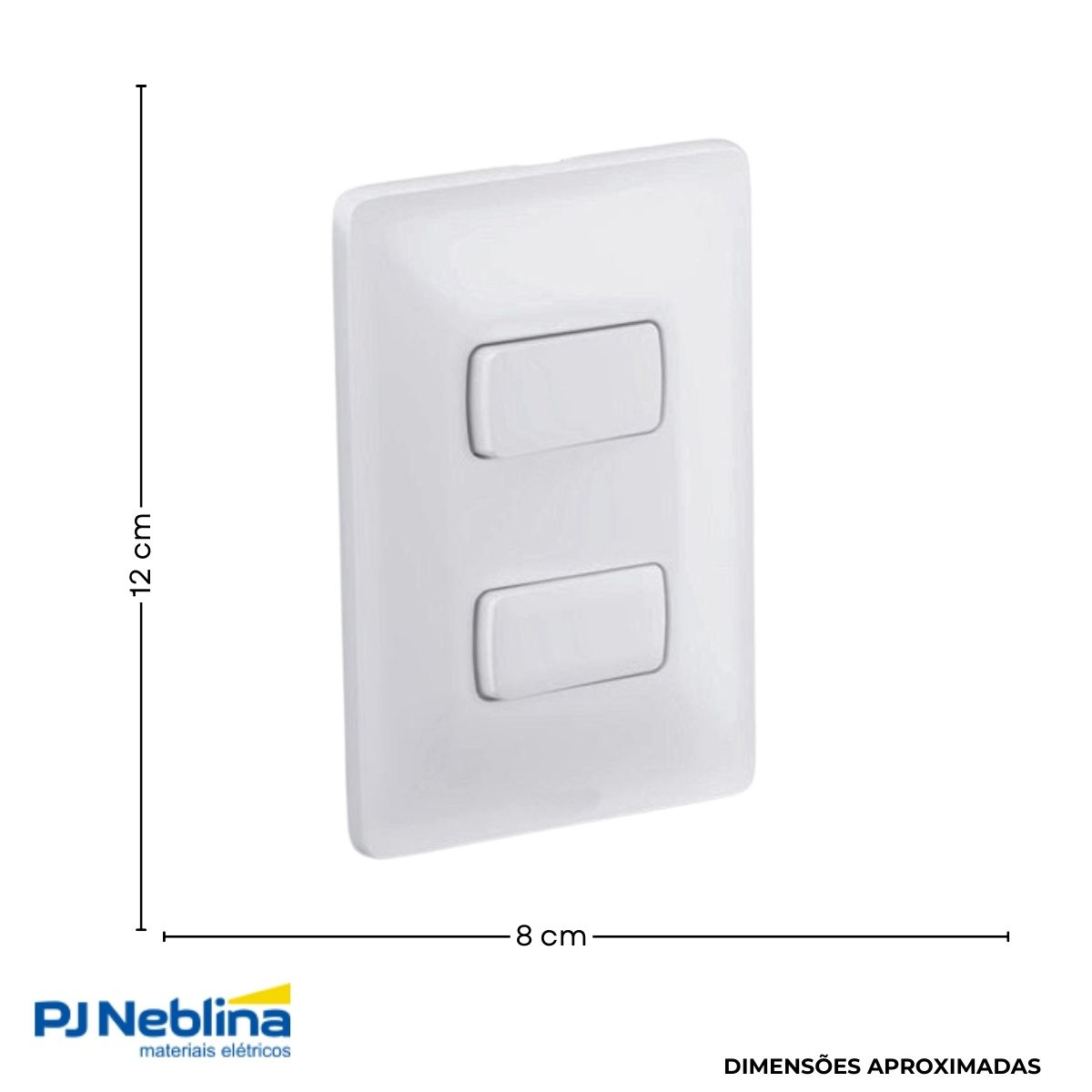 Conjunto 2 Interruptor Paralelo Distanciados 10A 250V C/Placa 4X2 Branco Zeffia - Pial