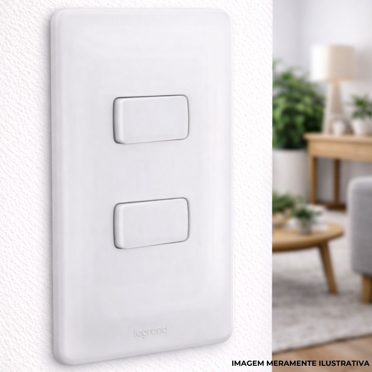 Conjunto 2 Interruptor Paralelo Distanciados 10A 250V C/Placa 4X2 Branco Zeffia - Pial