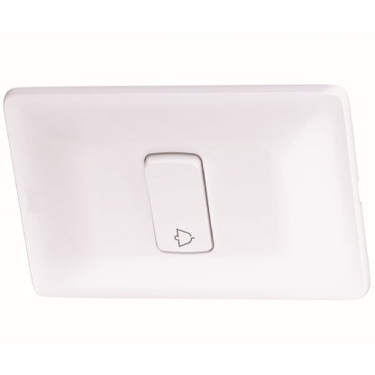 Conjunto 1 Interruptor Pulsador Campainha Horizontal 2A 4X2 Zeffia Branco - Pial