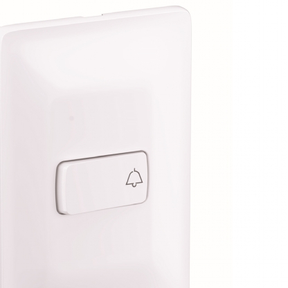 Conjunto 1 Interruptor Pulsador Campainha Horizontal 2A 4X2 Zeffia Branco - Pial