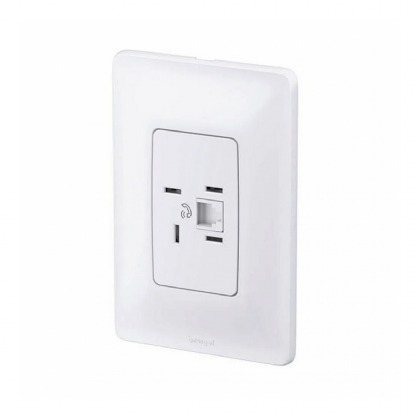 Conjunto Tomada Telebras RJ11 2 Fios 4X2 Zeffia Branco - Pial