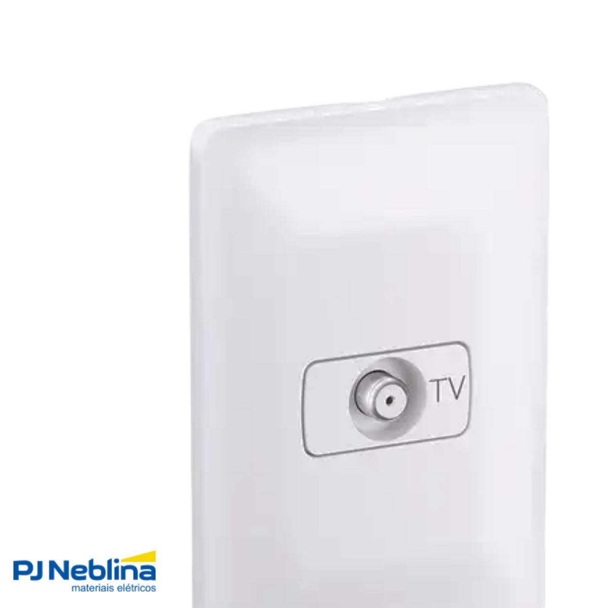 Conjunto 1 Tomada Antena Tv Coaxial Horizontal C/Placa 4X2 Branco Zeffia - Pial