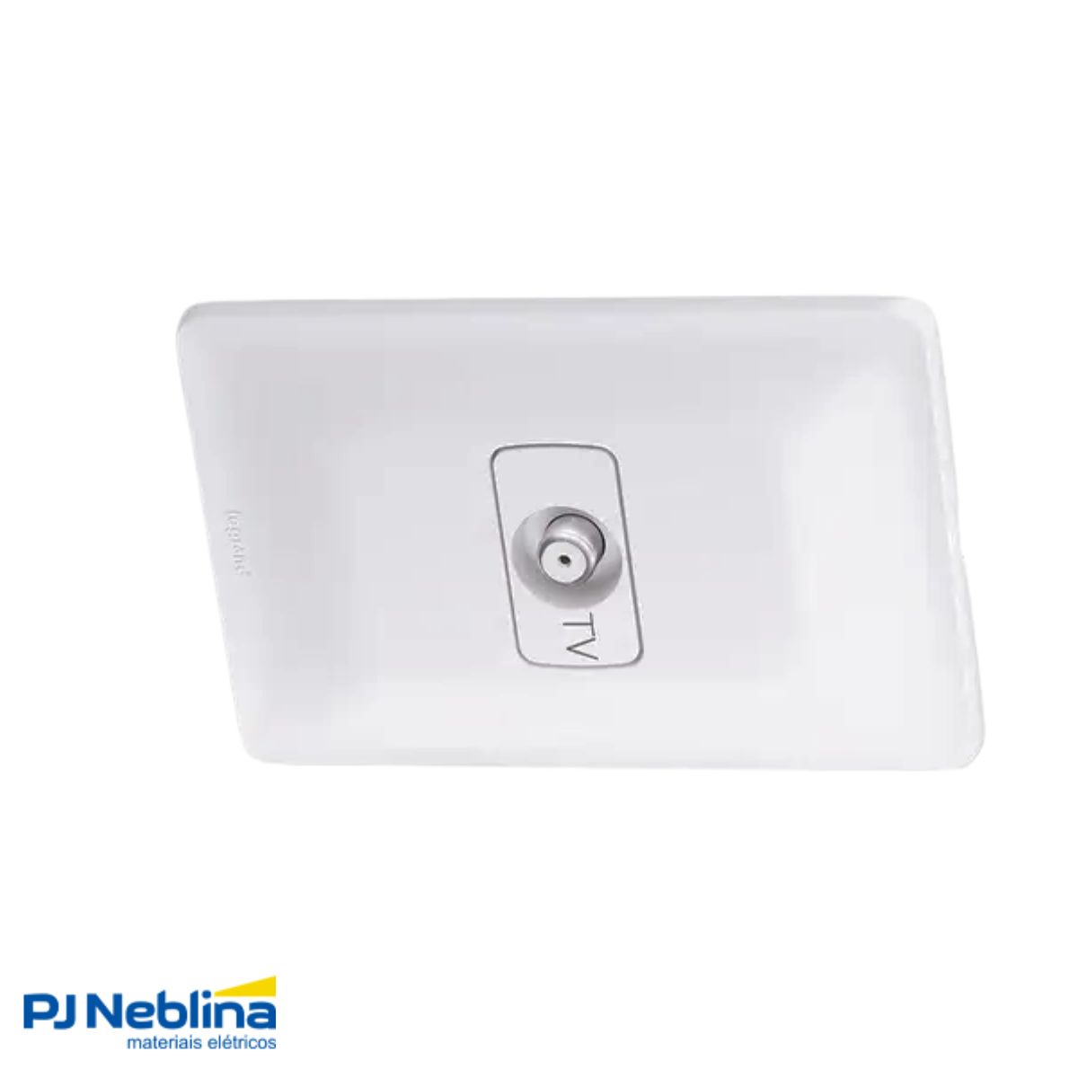 Conjunto 1 Tomada Antena Tv Coaxial Horizontal C/Placa 4X2 Branco Zeffia - Pial