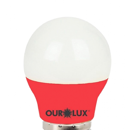 Lâmpada Led Bolinha G45 3W Bivolt E27 Vermelha - Ourolux