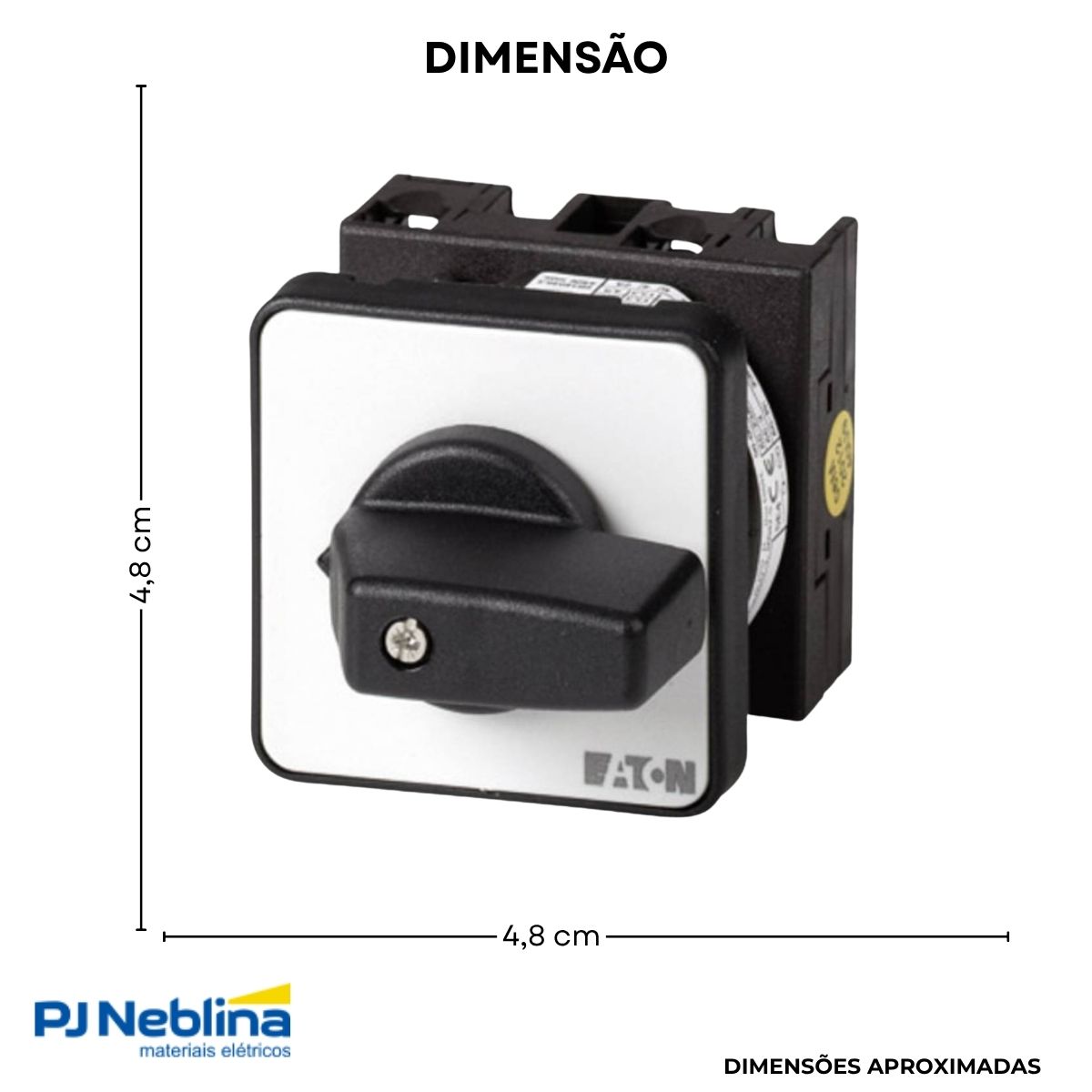 Chave Rotativa Reversora 2 Polos 20A 690V 2 Pos 90G Pt Topo - Moeller
