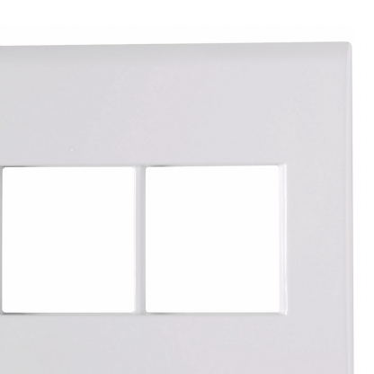 Placa Acabamento 4 Postos 4X4 Com Suporte Liz Branco - Tramontina