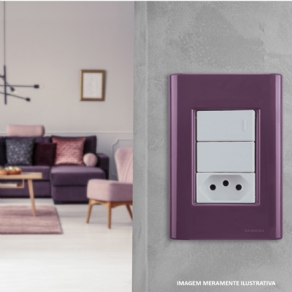 Módulo Interruptor Intermediário 10A Liz Lux2 Giz Tablet Lizflex Plastibox Branco - Tramontina