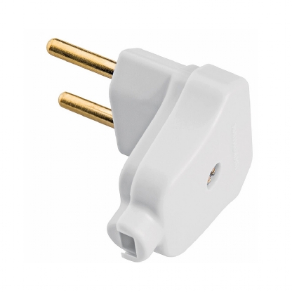 Plug Macho 10A 250V Branco Lateral - Tramontina
