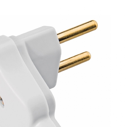 Plug Macho 10A 250V Branco Lateral - Tramontina