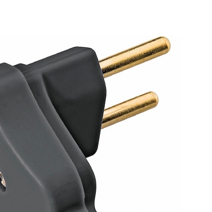 Plug Macho 10A 250V Preto Lateral - Tramontina