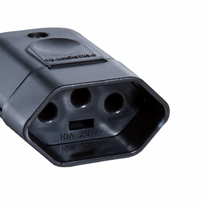 Plug Fêmea 10A 250V Preto Axial - Tramontina