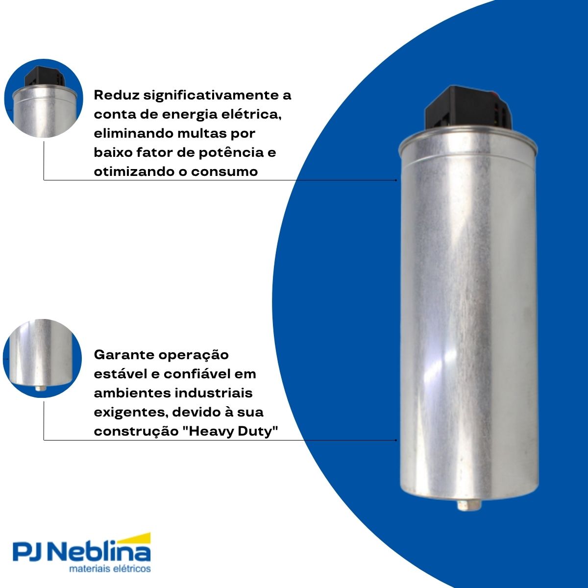 Capacitor Correção Fator Potencia Heavy Duty Trifásico 30Kvar 440V 60Hz - Weg
