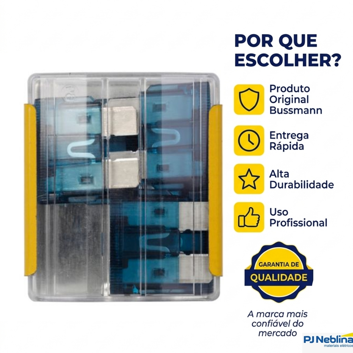 Fusível Automotivo Lamina 15A 32Vca/Cc Médio Azul ATC-15 - Bussmann Eaton
