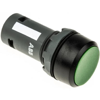 Botão Liso Impulso 1Na Não Iluminado Verde Aro Preto CP110G10 - ABB