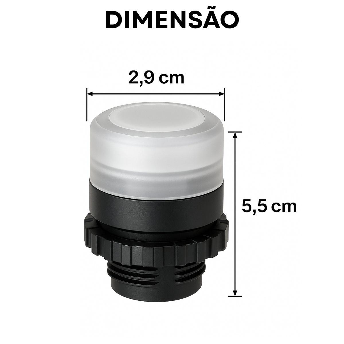 Botão Comando Pulsador Faceado Iluminado Redondo 22Mm Plástico Branco - Weg