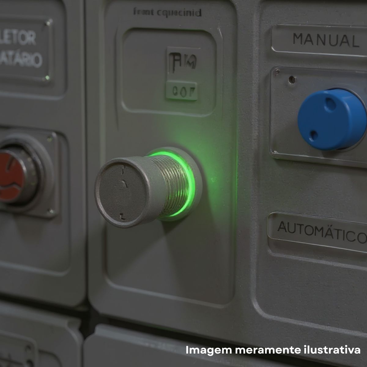 Frontal Comutador Knob Curto Iluminado 2 Posição Fixa 90G 22Mm Plástico Verde - Weg